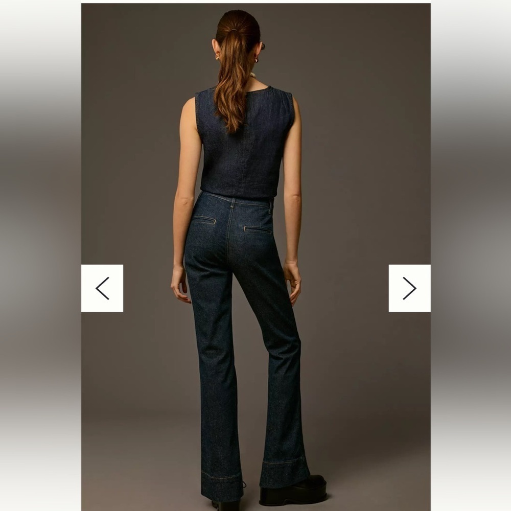 Pilcro Anthropologie Clean Rinse High-Rise Flare Jeans size 33 thigh wide hem - Picture 4 of 12